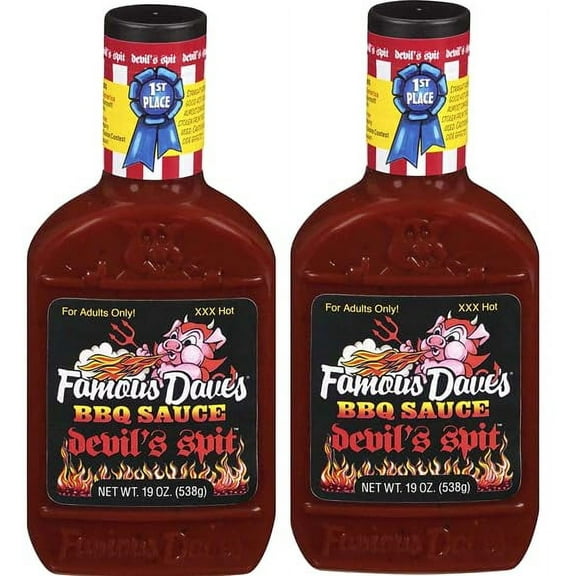 Pack Of 2 Devil's Spit BBQ Sauce, 19 oz.