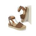 thumbnail image 4 of Frontwalk Women Espadrilles Summer Platform Sandal Beach Wedge Sandals Walking Slingback Shoes Ladies Ankle Strap Brown 6.5, 4 of 7