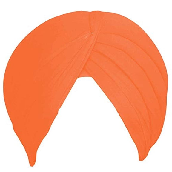 Sikh Cotton Turban For Men | Orange Color | 6 Mts Punjabi Pagri (Stitched Full voile) By Indian Collectible