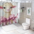 thumbnail image 7 of Patifu Baby Lamb Pink Bows Shower Curtain 100% Polyester Washable with Hooks 36"x72, 7 of 7