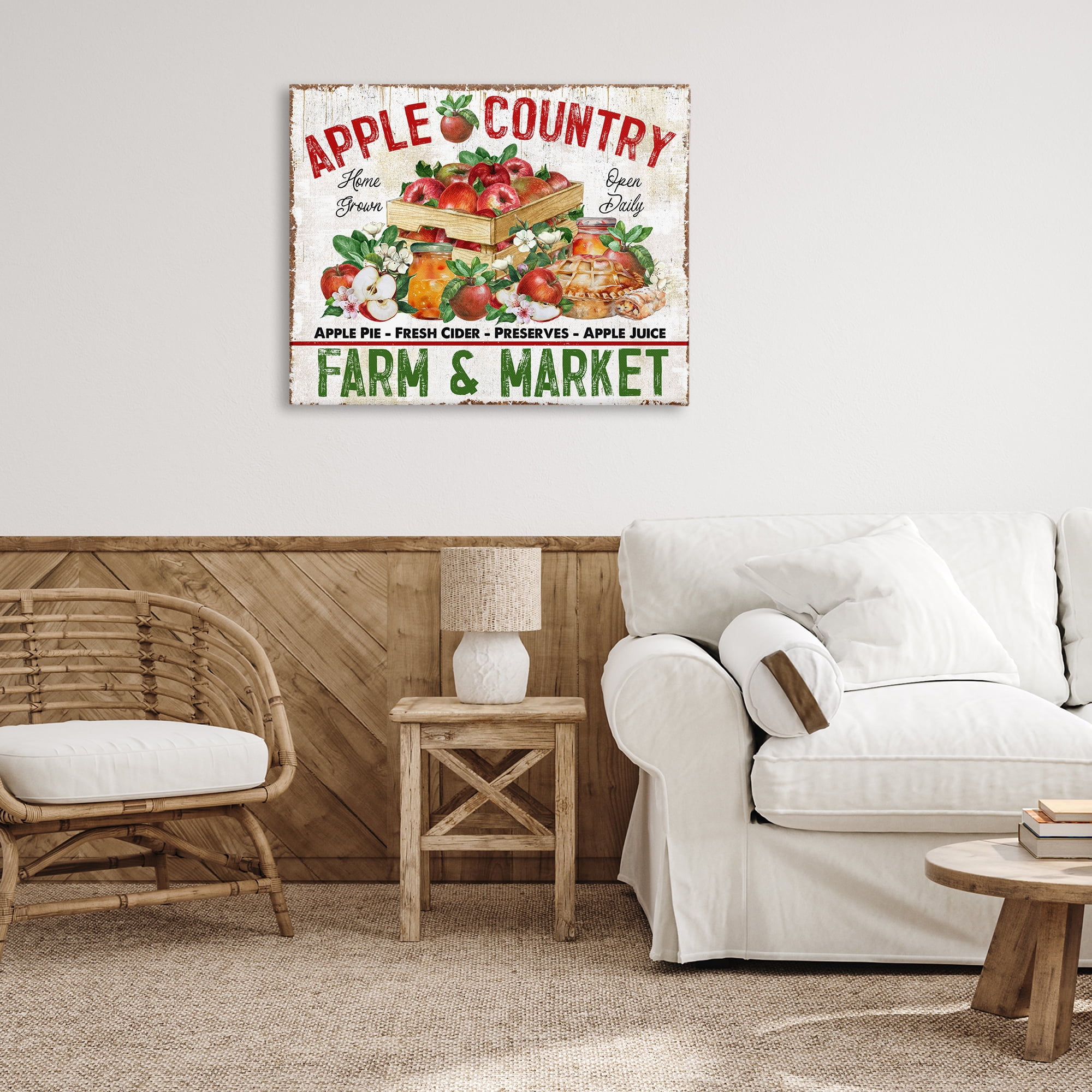 Stupell Industries Apple Country Market Holiday Painting Gallery Wrapped Canvas Art Prints Wall Art, 40 x 30