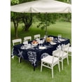 thumbnail image 3 of Outdoor Tablecloth with Umbrella Hole and Zipper, Coastal Coral Rectangle Table Cloth 60x102 Inch Waterproof Tablecloth, Dark Blue Ocean Starfish Shells Vintage Picnic Table Cover for Patio Camping, 3 of 7