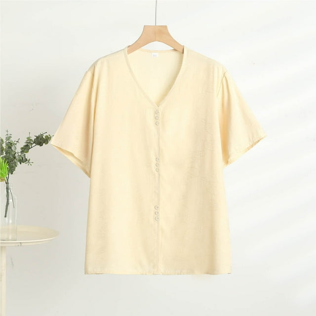 mfyjkho Tops Para Mujer, Blusas Casuales De Manga Corta Con Cuello En V Para Mujer Tops Y Blusas Para Mujer Xxxl