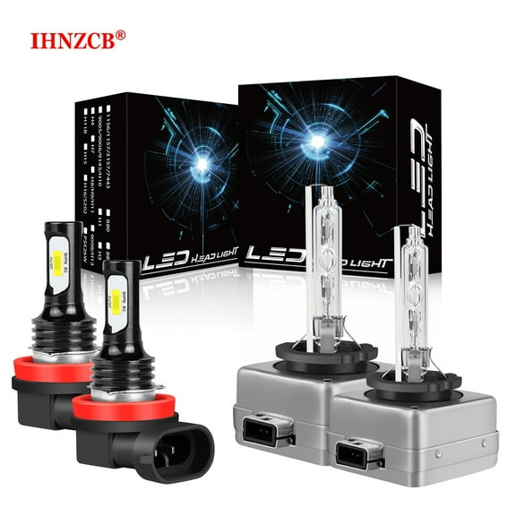 IHNZCB Front Xenon HID Headlight Bulb For Lincoln MKS 09-16 High Low Beam 6000K D3S H11 Kit Qty 2