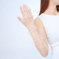 thumbnail image 1 of Guantes transparentes de hilo superlargo de 70 cm con dedos negros, blancos y rojos para fiestas de Halloween, 1 of 1