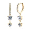 thumbnail image 3 of Pendientes colgantes jinwen aro Huggie dorado diamantes de imitación, 3 of 8
