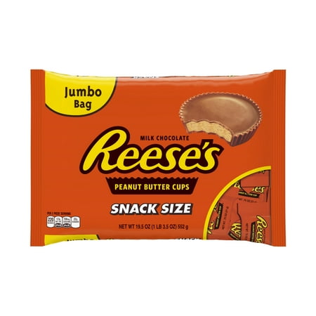 Reese's Snack Size Peanut Butter Cups Chocolate Candy, 19.5
