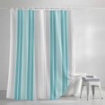 thumbnail image 4 of Shower Curtains for Bathroom-36"x72",Teal Stripe Gray Line Waterproof Bath Curtain Grommet Shower Curtain Set with Hooks, 4 of 9