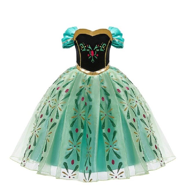 2023 Disney New Girls Clothing Frozen Elsa Anna Princess Dress para niñas Kid Cosplay Halloween Party Dress Snow Queen Fantasia3-4T (tag 110) Gao Jinjia LED