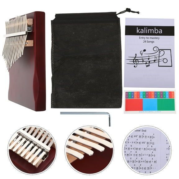 OUNONA Practical Metal Kalimba 17-tone Thumb Piano for Home Use Multi Color Musical Instrument