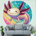 thumbnail image 4 of Autua Whimsical Axolotl Tapestry Wall Hanging Unique Style Graphic Tapestries Home Wall Decor Art for Living Room Bedroom Apartment Farmhouse Dorm 40x30inch, 4 of 6