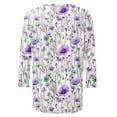 thumbnail image 5 of MaFYtyTPR Women 3/4Sleeves Casual Shirts Pullover Loose Tunic Tops Print Blouse 2024 Hot Blouses&Shirts Purple XXL, 5 of 5