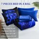 thumbnail image 4 of Juego de edredón WONGS BEDDING, color azul, tamaño king, 7 piezas, microfibra, 4 of 7