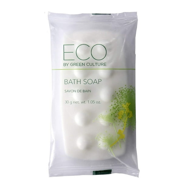 Eco by Green Culture Hotel Amenities Body Soap Bar, 1oz, 100 per case