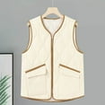 thumbnail image 3 of Gfyviroh Vests for Women Plus Size Casual Sleeveless Jackets Zip Open Front Patchwork Solid Vest Outerwear with Pockets, 3 of 3