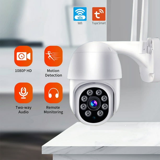 Detector de movimiento de cámara de vigilancia impermeable Tuya 1080P 2MP para interior y exterior