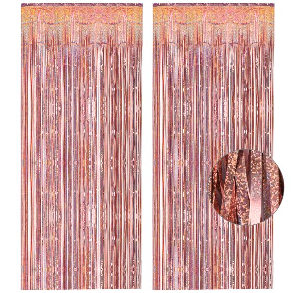 Telón de fondo para fiestas con diseño de malla, GREATRIL, oro rosa, 2 paquetes