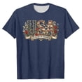 thumbnail image 4 of Puliio 250th Anniversary USA Tee Women's USA 250 Years of Freedom Floral American Flag Graphic Patriotic T-Shirt Crewneck 4th of July Tshirt, 4 of 4