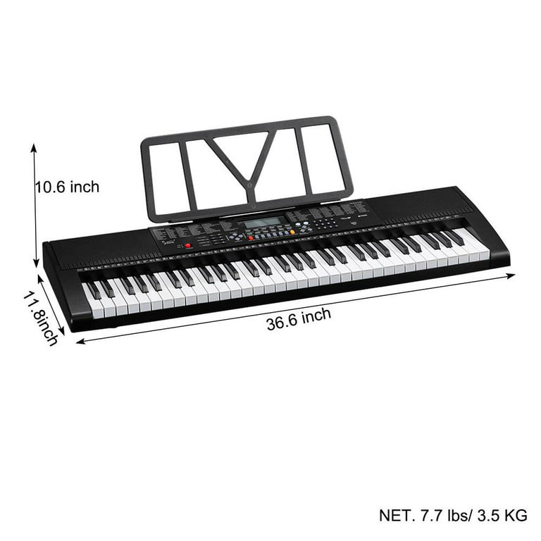 Glarry 61-key Digital Piano Keyboard with Stand, Headphone
