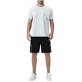 thumbnail image 3 of PNTUTB Mens Breathable Short Sets 2 Piece Outfits Summer Casual T Shirts and Shorts Tracksuit Sets with Pockets, 3 of 6