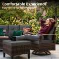 thumbnail image 6 of UDPATIO Patio Furniture Set, Outdoor Conversation Set with 2 Wood Armrest Swivel Chairs, Wicker Rattan Sofa Set with Storage Table for Backyard, Grey, 6 of 9