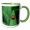 Green/White, variant on 3drose, Macro Photograph of the Top View of a Ladybug on a Daylily Leaf., 15oz Mug