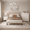 Beige & White, variant on 3-Piece Queen Bedroom Set: Upholstered Platform Bed with Charging Station & LED Lights + 2 Drawers Nightstands + 6 Drawer Dresser with Anti-Tip Safety– Bedroom Furniture Set, Dark Gray/Beige