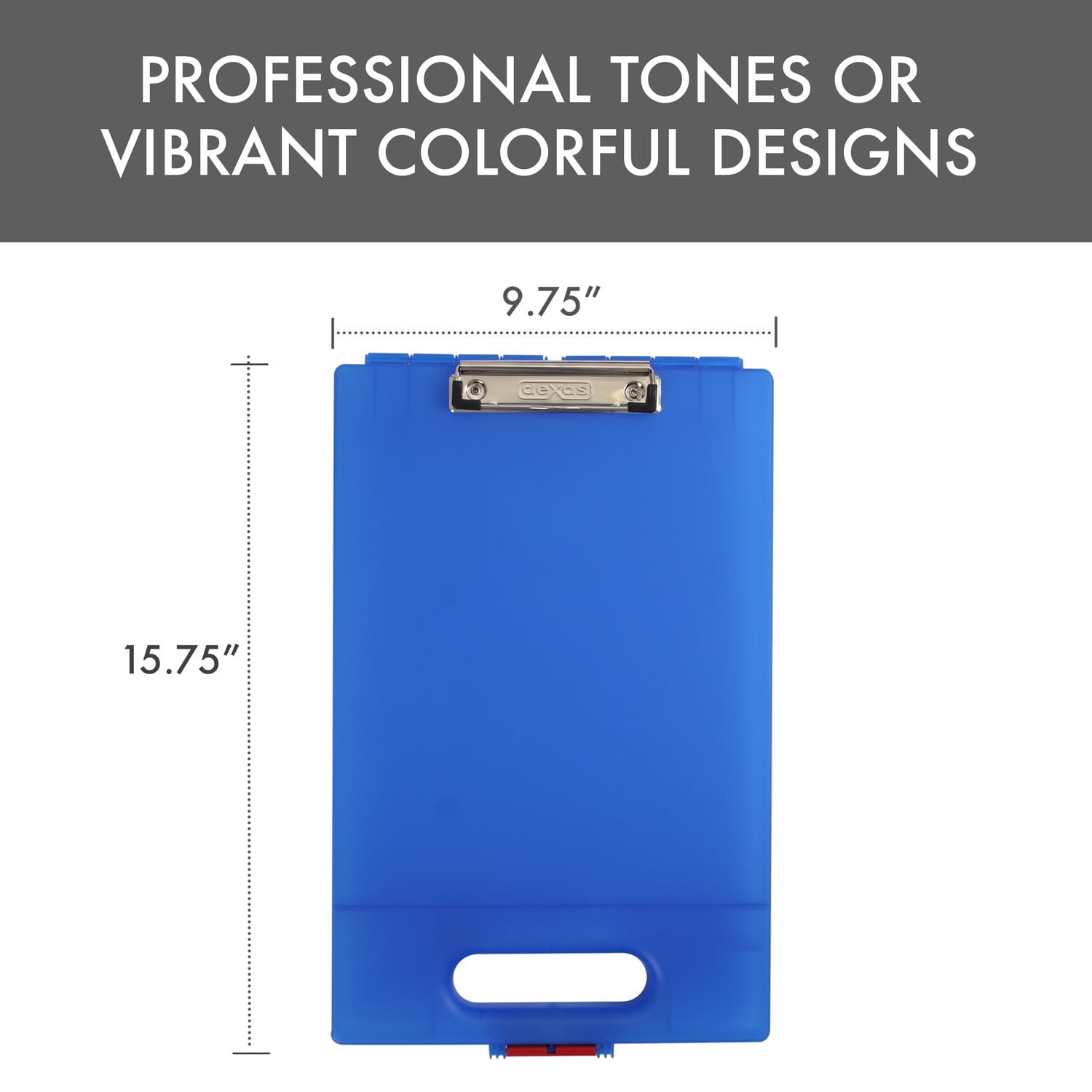 Dexas Clipcase Storage Clipboard with Handle, Set of Two, Royal Blue