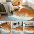 thumbnail image 6 of Orange Coastal Large Area Rugs for Bedroom Living Room, Soft Non Slip Carpet Bedside Rug, Summer Beach Seaside Ocean Nautical Round Floor Cover Kitchen Accent Rug 8' for Dining Room/Office, 6 of 9