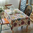 thumbnail image 2 of Vintage Lace Sunflower Tablecloth, Linen Embroidered Rectangular Washable Dinner Picnic 90*90cm, 2 of 4