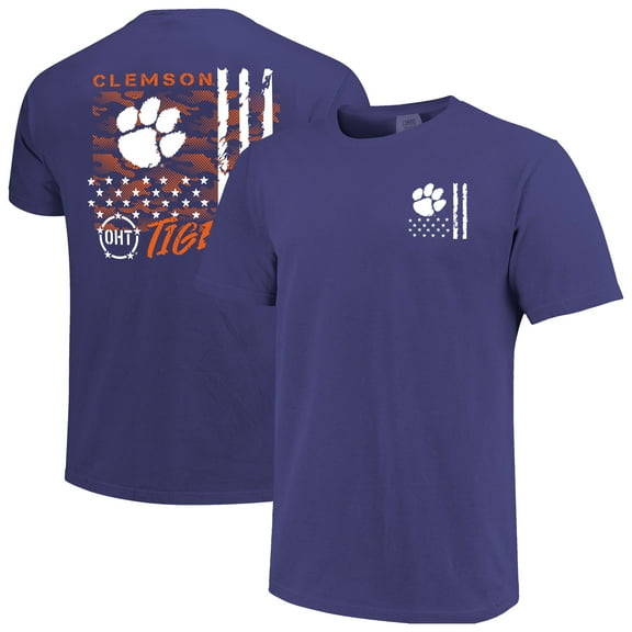 Men's Purple Clemson Tigers Comfort Colors OHT Camo Overlay T-Shirt