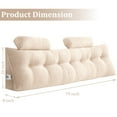thumbnail image 3 of Lovote Triangular Headboard Pillow Teddy Velvet Removable Cover Neck Support Roll Side Pockets King, 3 of 6