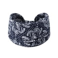 thumbnail image 2 of Gymayou Wide Headbands Women Knotted Turban Headband Elastic Non Slip Hairbands Floral Workout Headbands Navy, 2 of 2