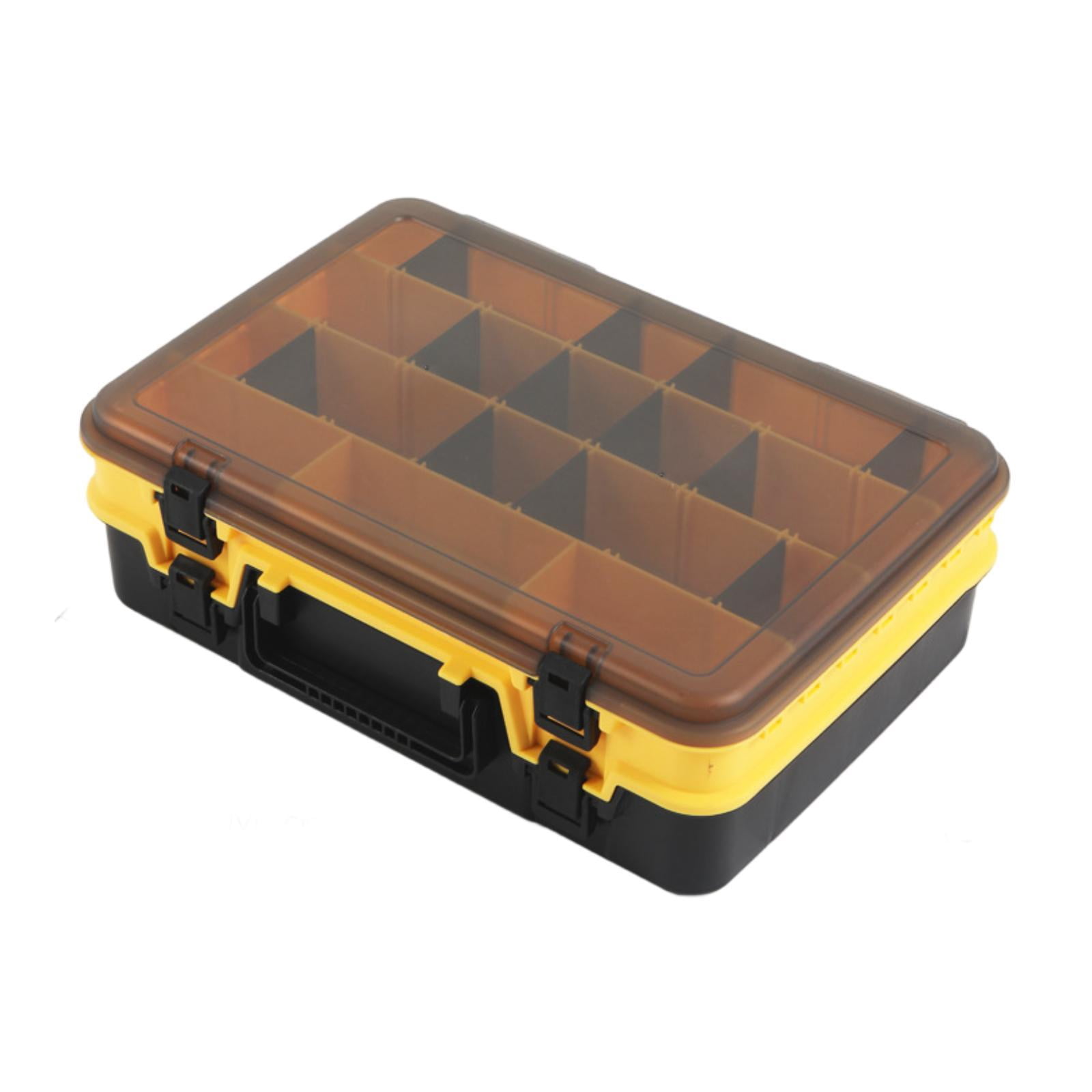 figatia Fishing Tackle Box Large Capacity for Lures Lines Hooks Tackle Tray Lure Box Yellow
