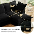thumbnail image 4 of L Shaped Modular Sectional Sofa, 156.6" Comfy Corduroy Cloud Couch with Movable Ottoman, Deep Seat 4 Seater Sofa Set, Modern Convertible Sofa Couches for Living Room, Apartment, Black, 4 of 9