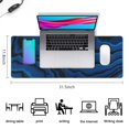 thumbnail image 5 of Blue WavesLine Theme&nbsp;desk Mouse Padwaterproofno Slip&nbsp;for Office Home Work GamingmousepadsRubber Base Mousepad with Stitched Edges 31.5x11.8inches, 5 of 7