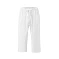 thumbnail image 4 of Kaemgyyd Womens Plus Size Capris Lounge Drawstring Cotton Linen Bermuda Shorts Flowy Wide Leg Beach Vaction Cropped Trousers, 4 of 6