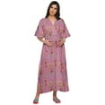 thumbnail image 1 of Moomaya Womens Printed Kimono Sleeve Button Down Cotton Maternity Long Kaftan, 1 of 5