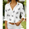 thumbnail image 1 of Blusa Moda Casual Holgada Elegante Manga Larga Para Mujer,Blanco,3XL, 1 of 5