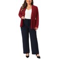 thumbnail image 2 of Agnes Orinda Women's Plus Size Blazers Shawl Collar Button Down Casual Business Work Suit Jacket Peplum Blazers 2X Burgundy, 2 of 6
