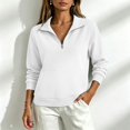 thumbnail image 4 of Quarter Zip Pullover Women Polo Shirts Mock Neck Sweatshirt Women 2026 Y2K Tunic Tops Airport Travel Outfit Basic Tops Fitness Fall Outfits Plain Oversized Baggy Cozy Lounge Daily Workout Sweatshirts, 4 of 7