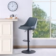 thumbnail image 4 of Home Square Height Adjustable Stool in Navy Faux Leather - Set of 3, 4 of 9