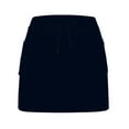 thumbnail image 4 of Women's Mid Waist Drawstring Pocket Casual Sports Skirt Pants Two Piece Set Plaid Skirt for Women Girls Skirts Long Skirt with Slit Tennis Skirts for Girls Skirt Zipper Back Skater Skirt plus Size, 4 of 5