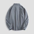 thumbnail image 4 of PMUYBHF Chemise Habillée Noire pour Hommes Coupe Régulière Automne Hiver Décontractée Col à Revers Manches Longues Vacances Extérieur, 4 of 5