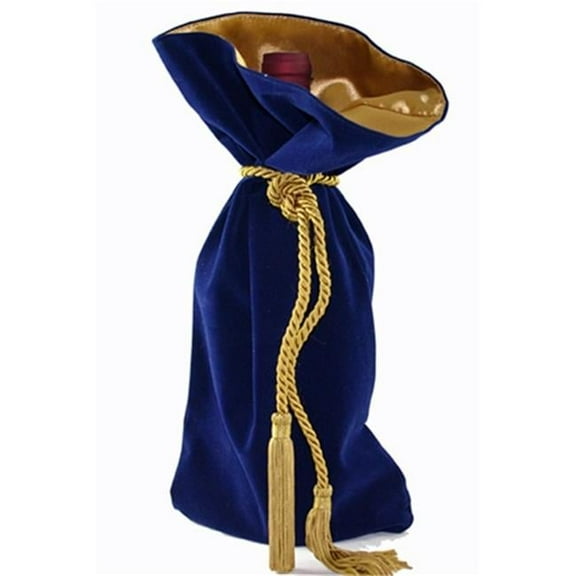 Joann Marie Designs W62NB Velveteen Wine Bag - Navy Pack of 12