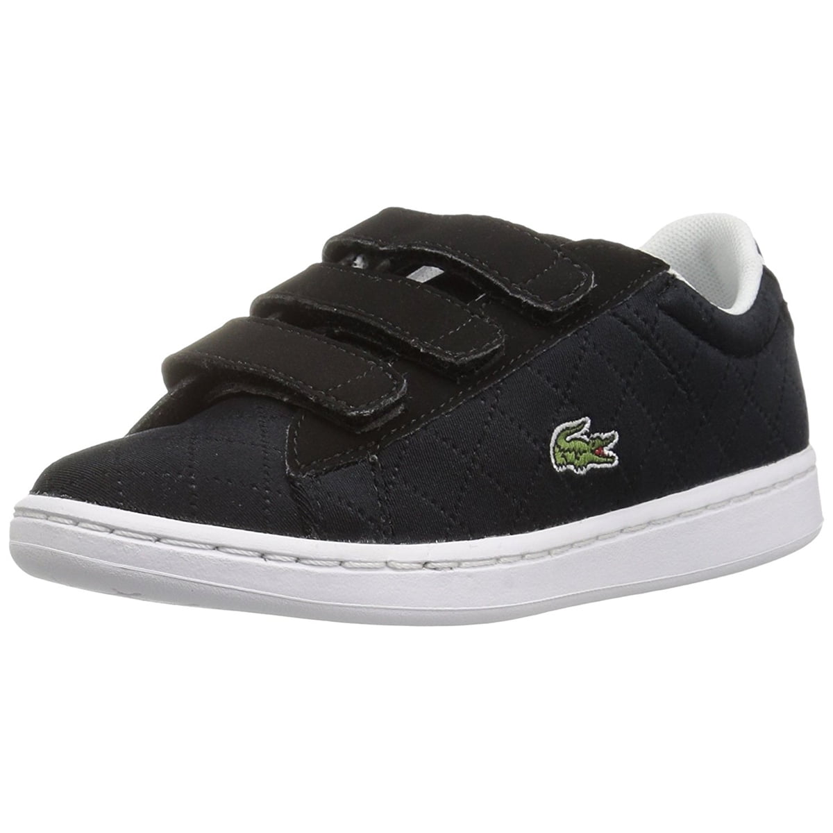 Boy's Lacoste Infant Carnaby Evo Hook and Loop Strap Trainers in Black 