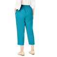 thumbnail image 3 of Woman Within Women's  Plus Size Elastic-Waist Cotton Capri Pants - 44 W, Medium Stonewash Shadow Floral Blue, 3 of 6