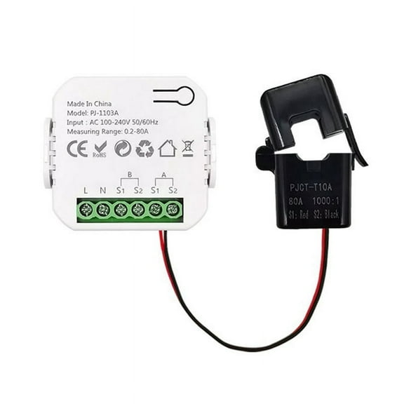 Tuya Smart WiFi Energy Meter Bidirection with Current Transformer App Monitor Power 80A Support Alarm 1 Channel-1CT