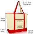 thumbnail image 4 of DALIX Women's Strawberry Tote Bag Reusable Grocery Natural Canvas Fruits in Red, 4 of 7