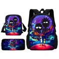 thumbnail image 1 of 3 pcs set Funny M-mortys Cartoon R-ricks School Bag For Boy Girls with Shoulder Bags Pencil box Cartoon Backpack for Child, 1 of 5